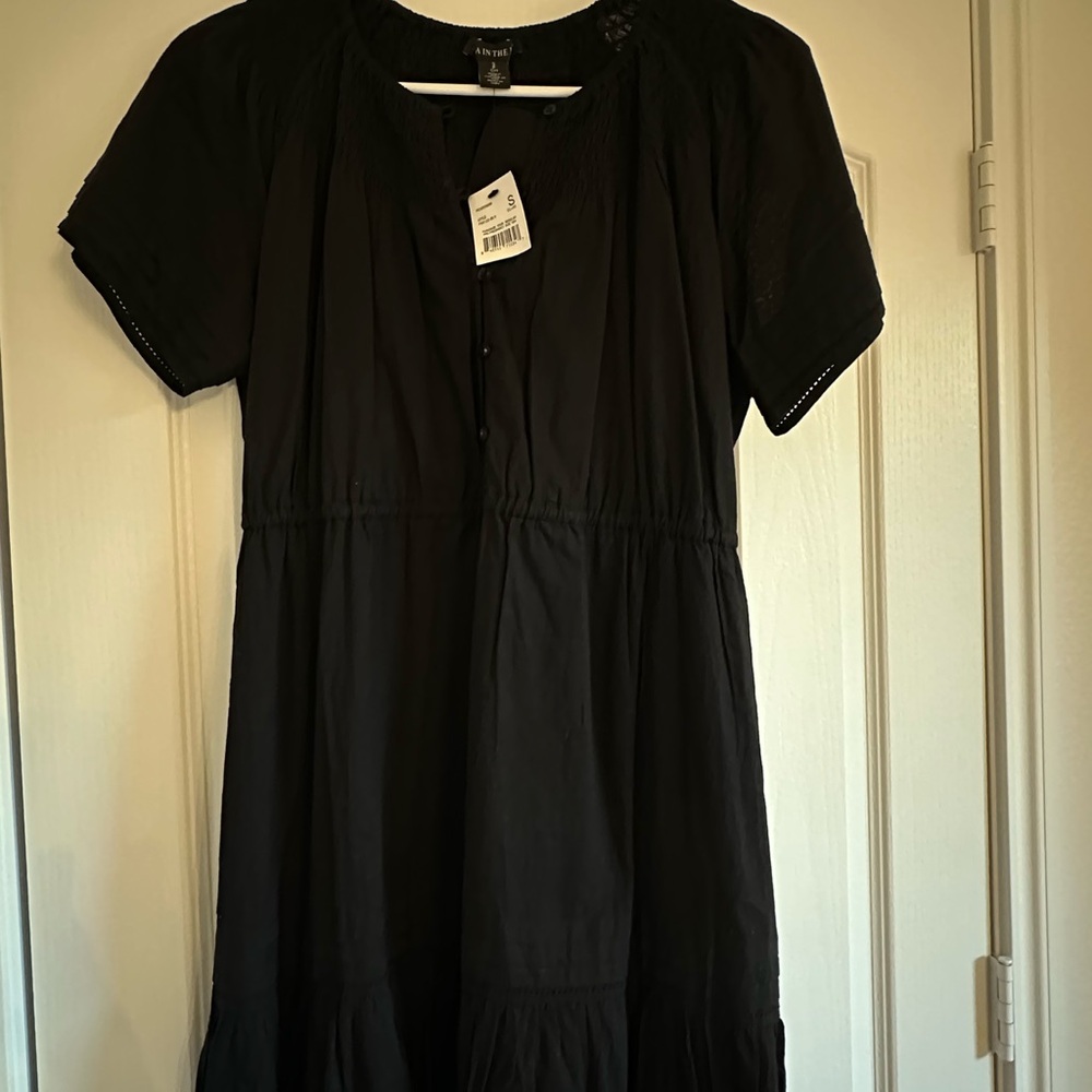 Pea in the Pod Black Maternity Linen Button-Down Dress - Picture 5 of 16
